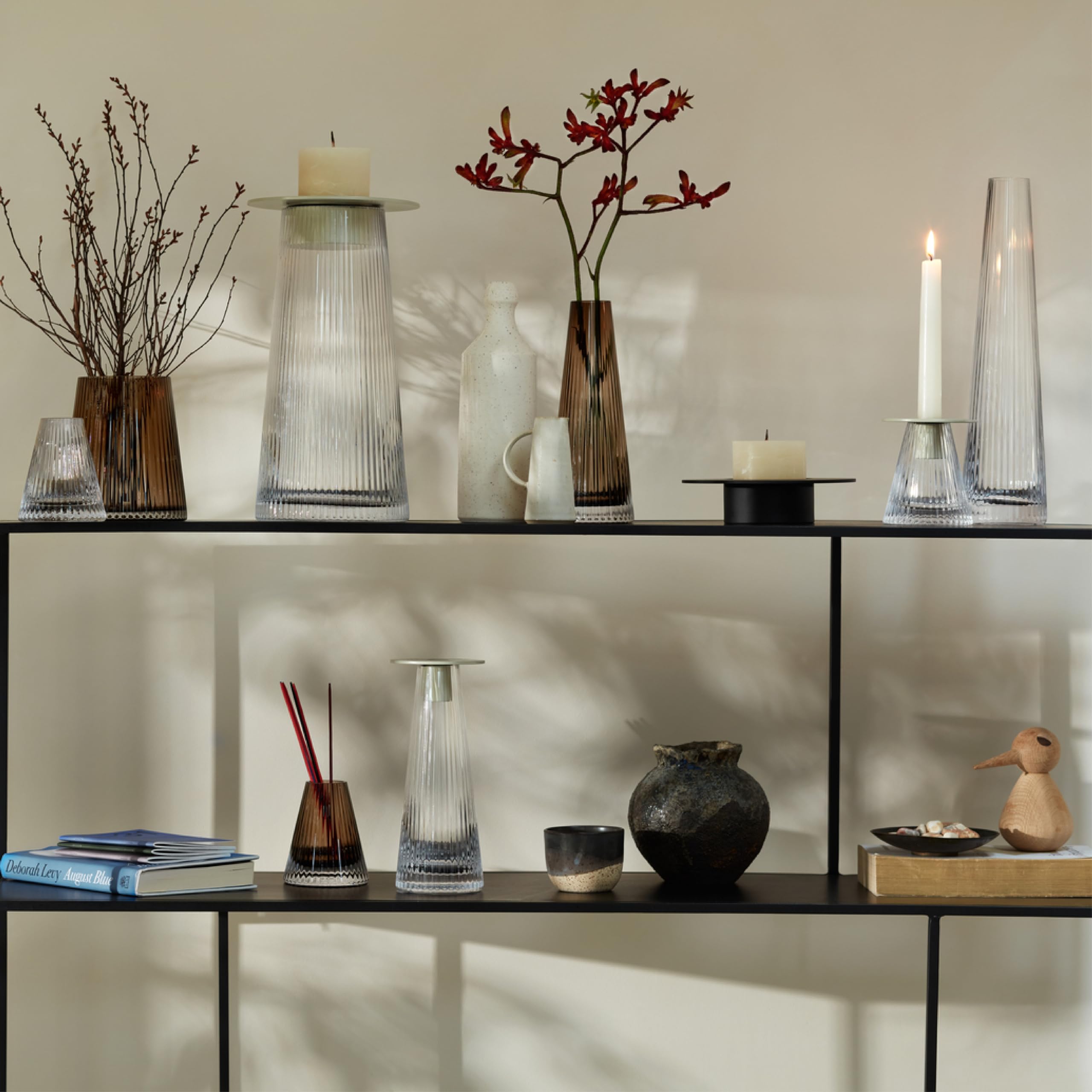 Amazon.co.jp: LSA ガラス/スチール フラワーベース オブジェ 高さ22cm